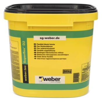 weber.tec Superflex D2 (A+B,.24 kg.) Elastyczna, dwuskładnikowa mikrozaprawa uszczelniająca